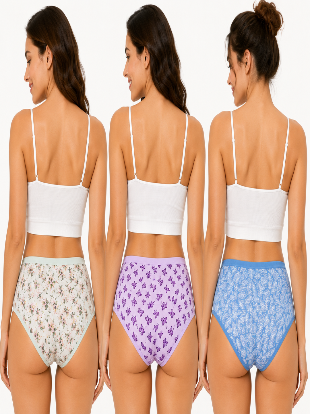 Women’s Printed Multi color Hipster Ice Silk Panty – Soft, Breathable & comfort Fit (Pack of 3)