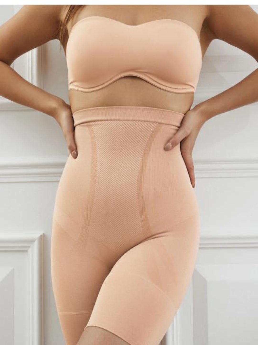 Tummy Tucker High-Waist Seamless Shapewear for Women – Anti-Rolling, Beige