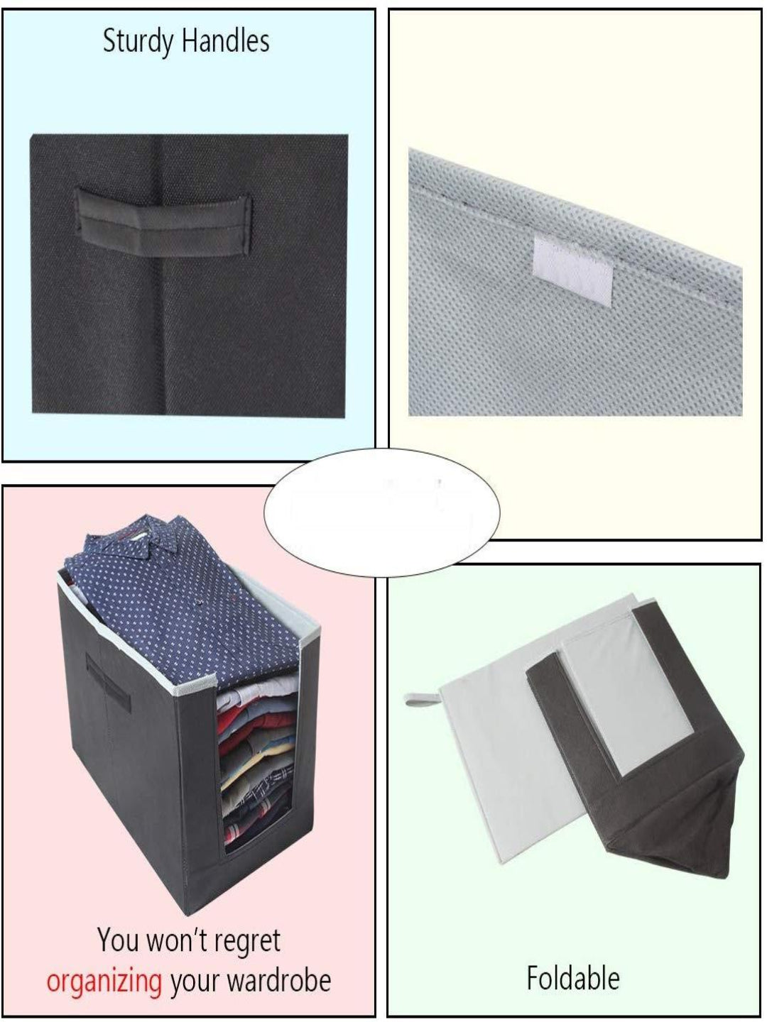 Foldable Non-Woven Shirt Organizer for Wardrobe & Closet Storage