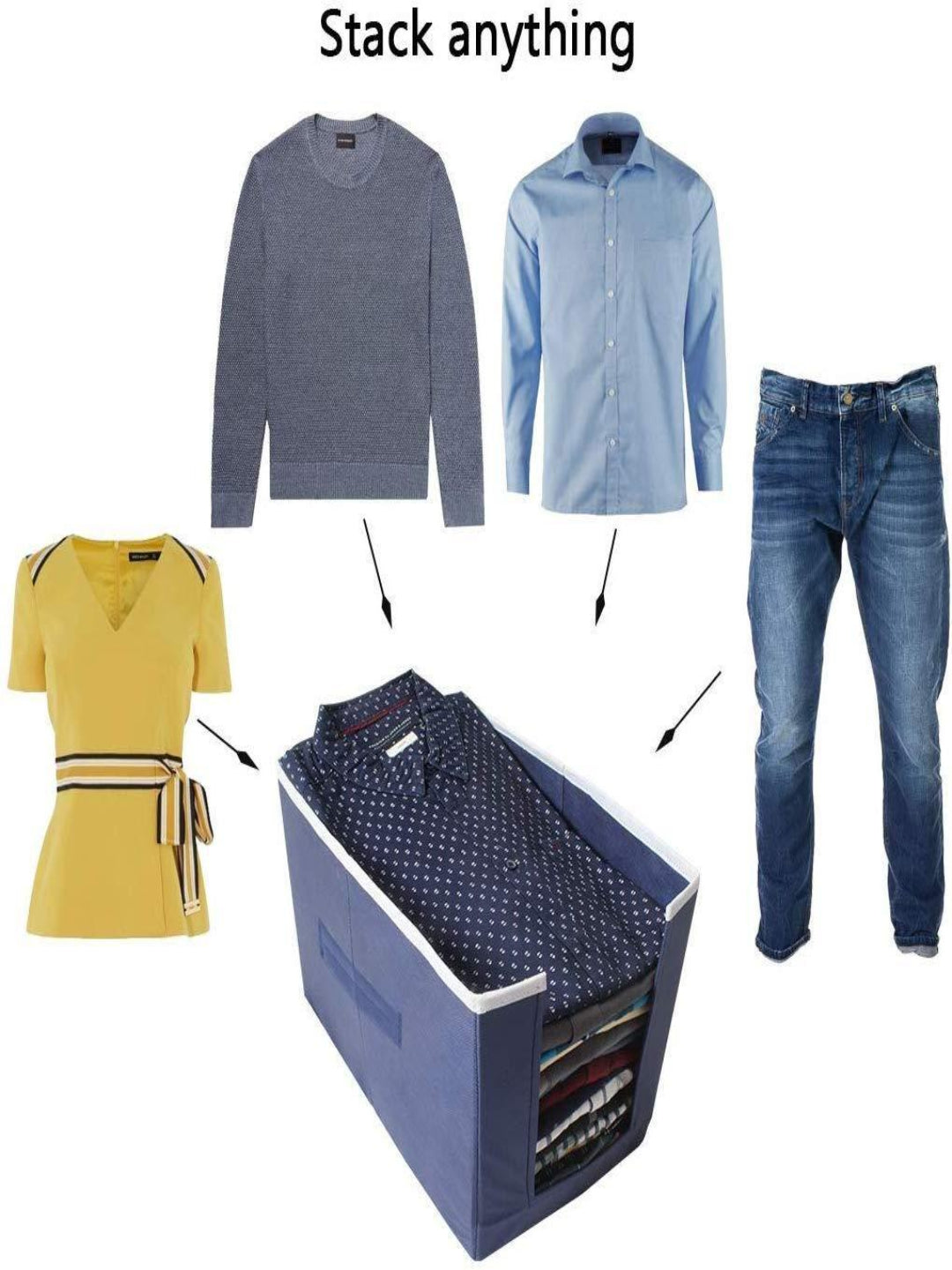 Foldable Non-Woven Shirt Organizer for Wardrobe Storage (Pack of 3)