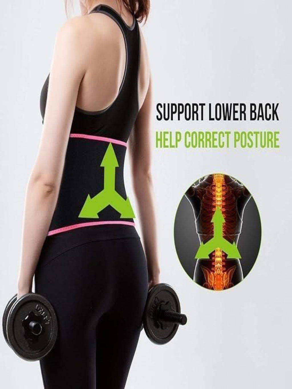 Adjustable Waist Trimmer Belt for Men & Women, Waist Trimmer with Removable Lumbar Support
