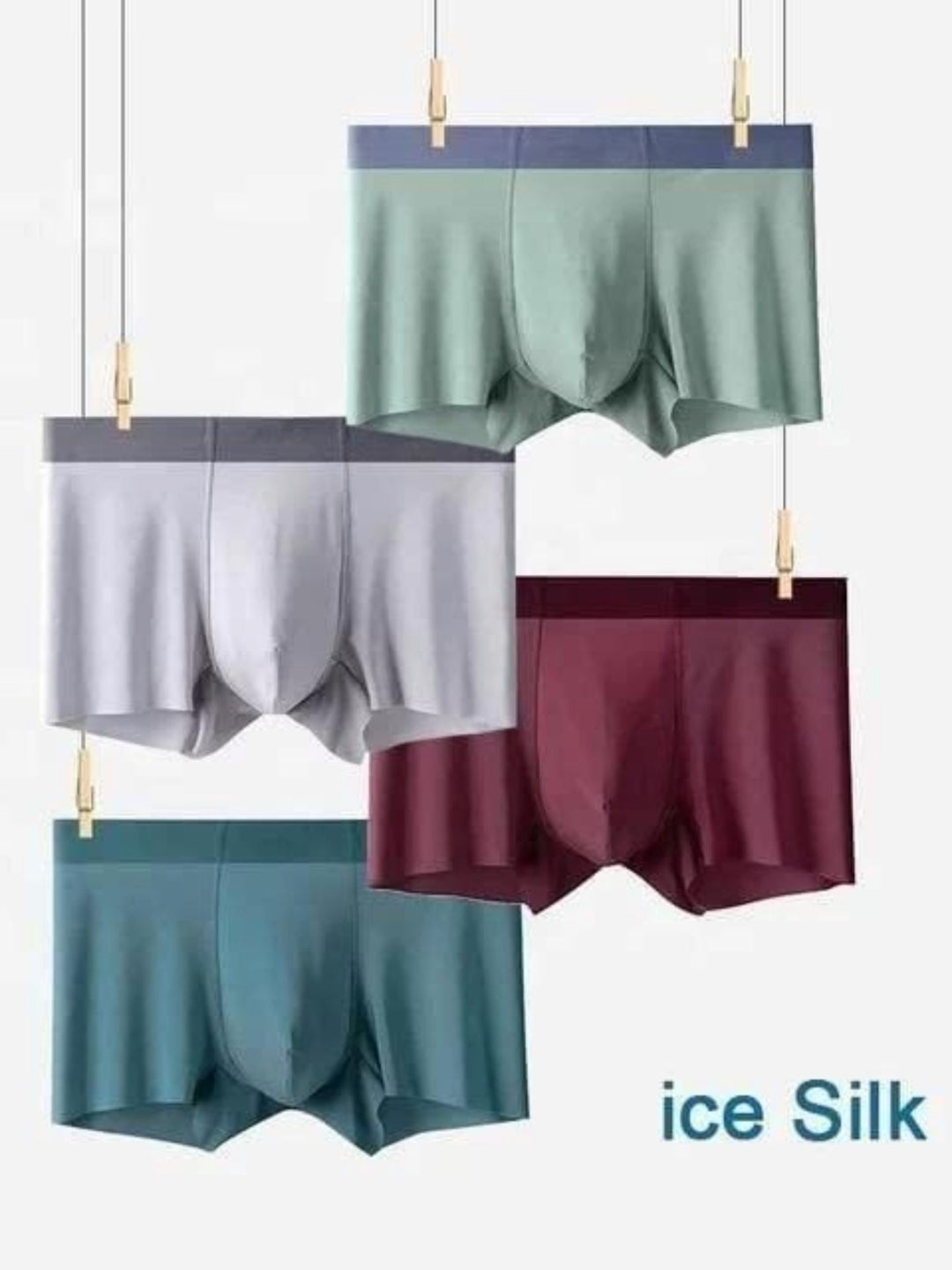 Men’s Ice Silk Briefs Boxers – Cooling & Breathable (Pack of 4)