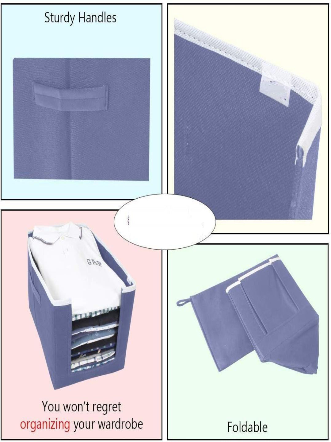 Foldable Non-Woven Shirt Organizer for Wardrobe Storage (Pack of 3)