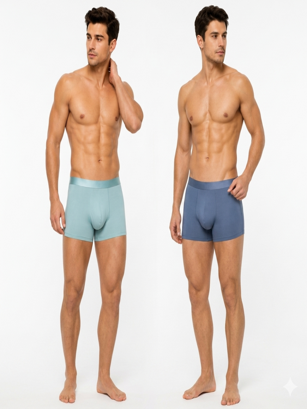 Men's Boxer Brief Pack of 2, Ultra Soft and Lightweight, Breathable & 4-Way Stretch, No-Ride-Up Fit, Seamless Design, Ice Silk Solid Regular Fit Trunk
