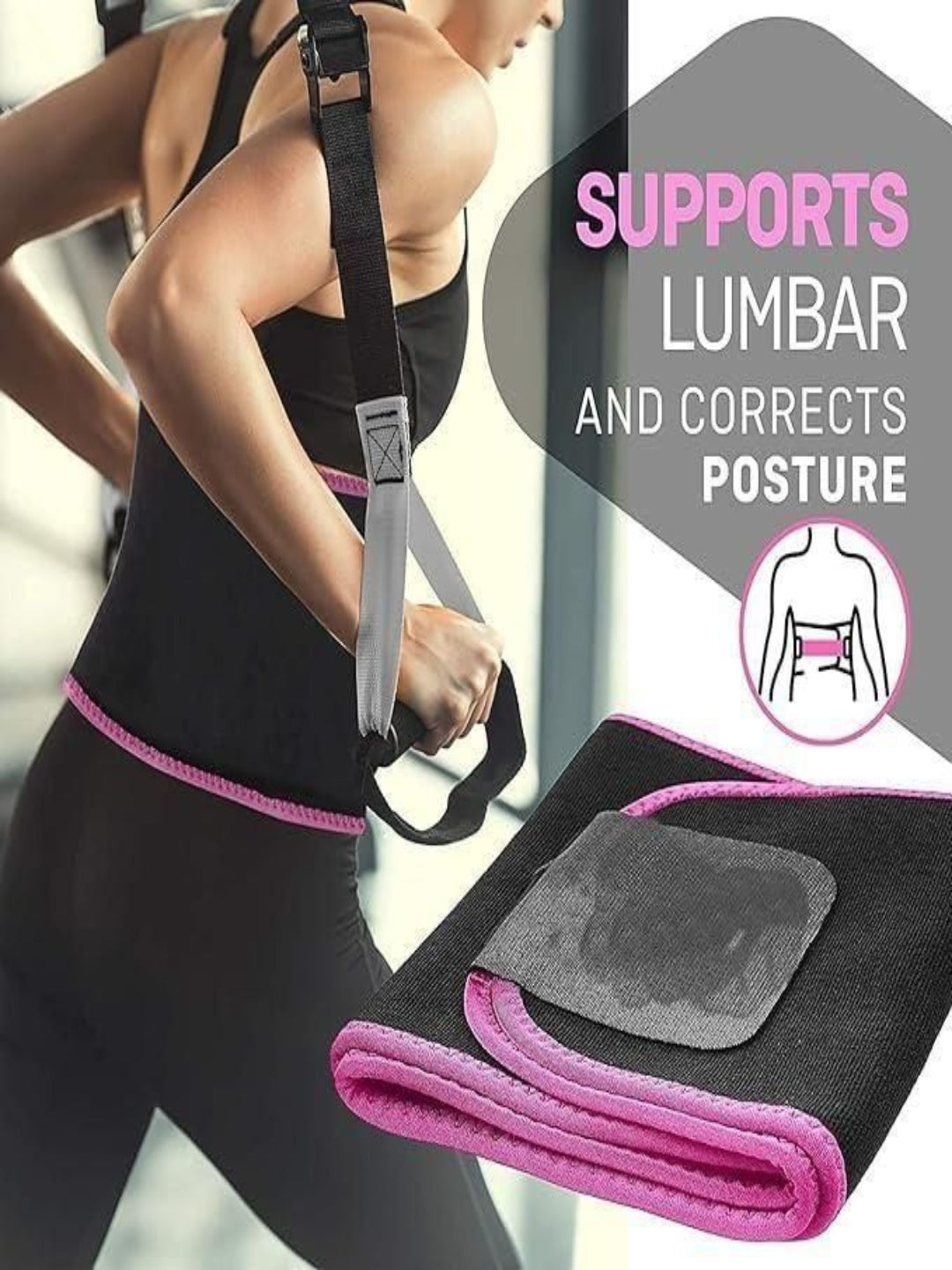 Adjustable Waist Trimmer Belt for Men & Women, Waist Trimmer with Removable Lumbar Support