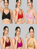 Girls Full Coverage Non-Padded Net Bra – Multicolor (Pack of 2)