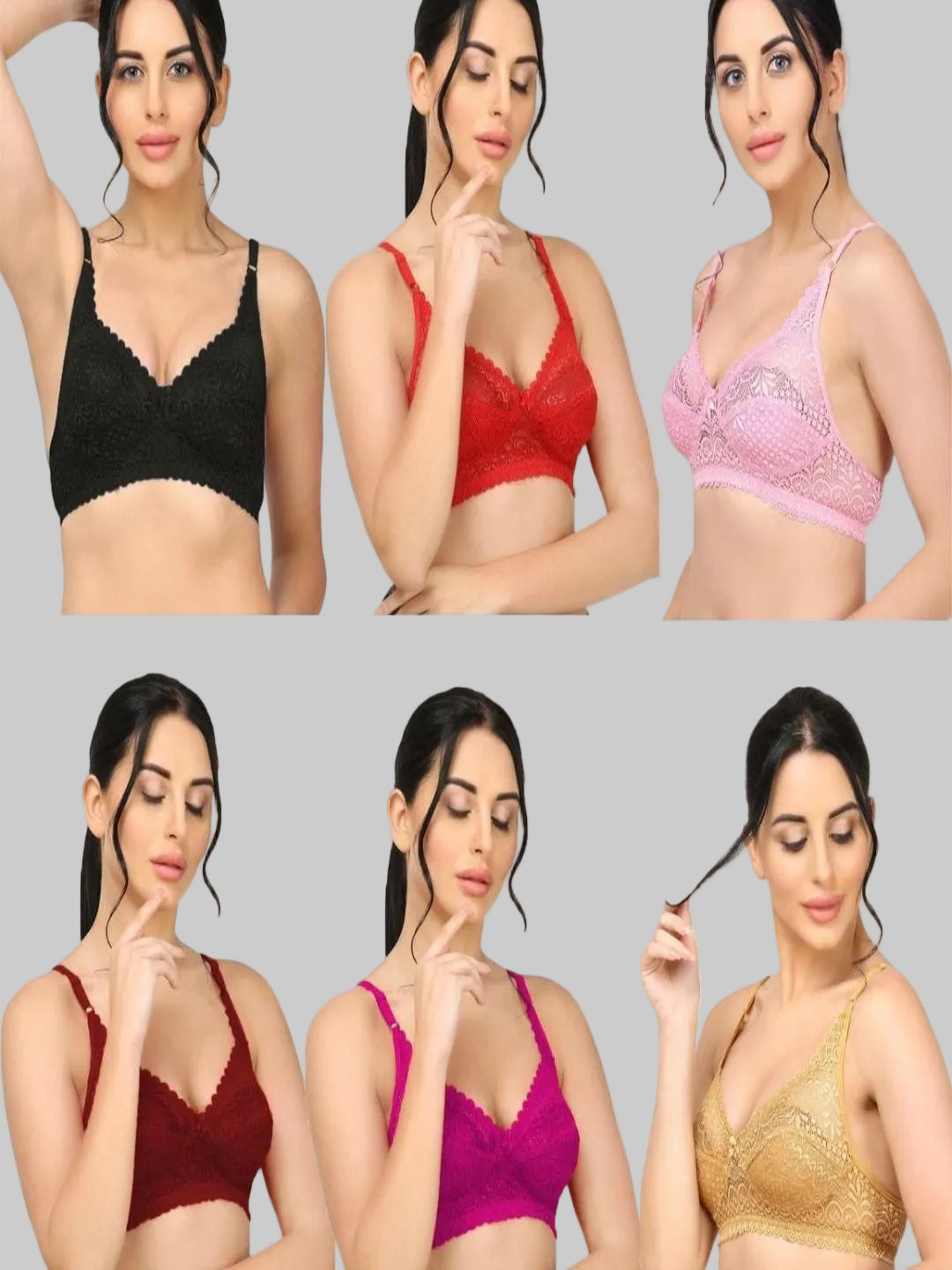 Girls Full Coverage Non-Padded Net Bra – Multicolor (Pack of 2)