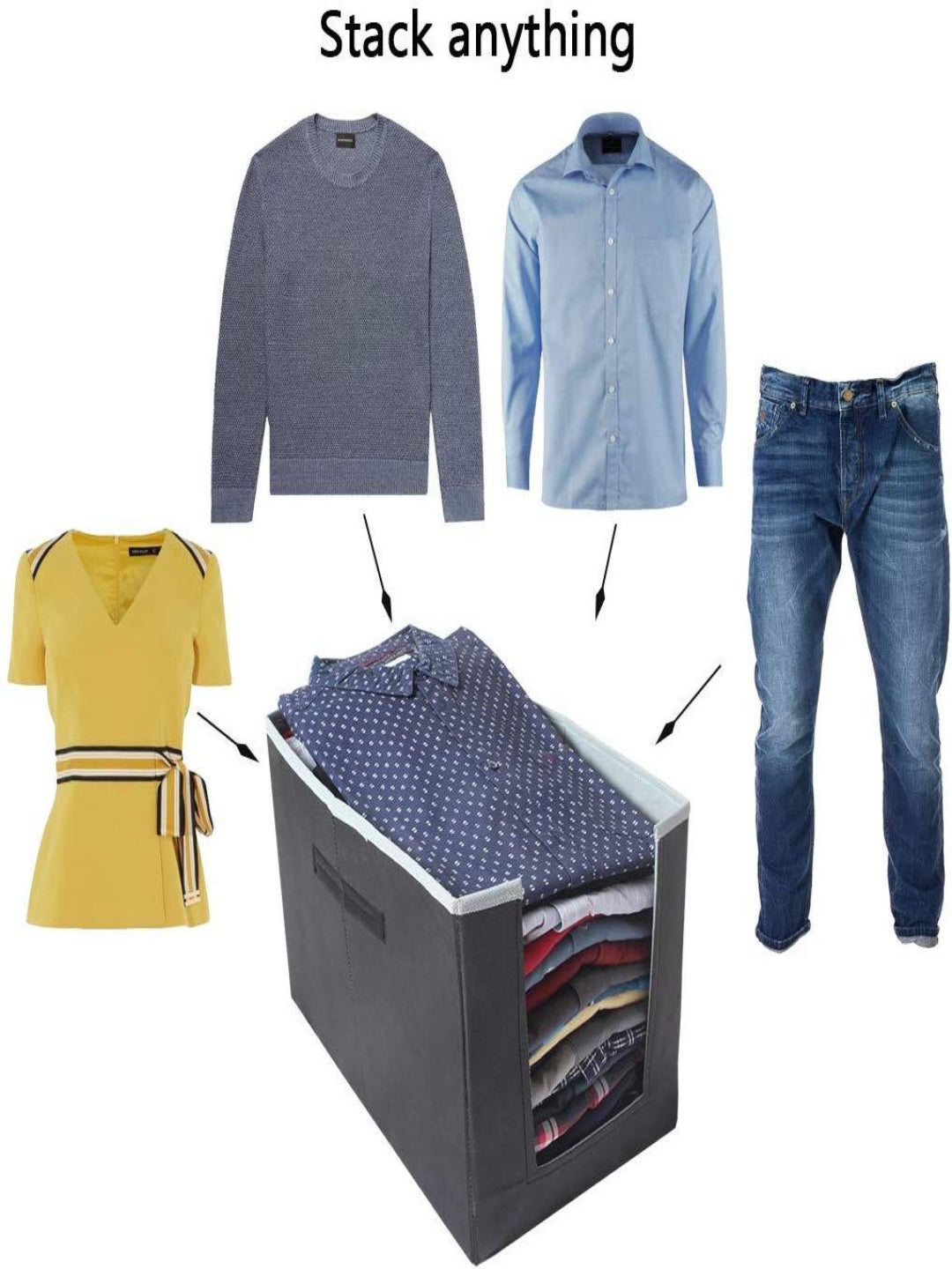 Foldable Non-Woven Shirt Organizer for Wardrobe & Closet Storage