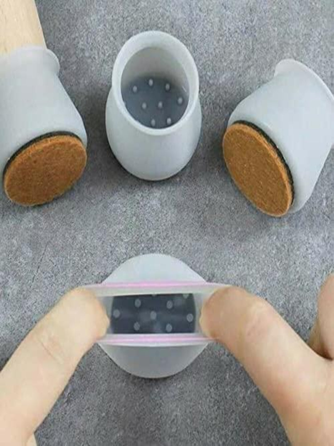 NOBILEA Silicone Chair Leg Protectors with Felt for Hardwood Floors (6 PCS)