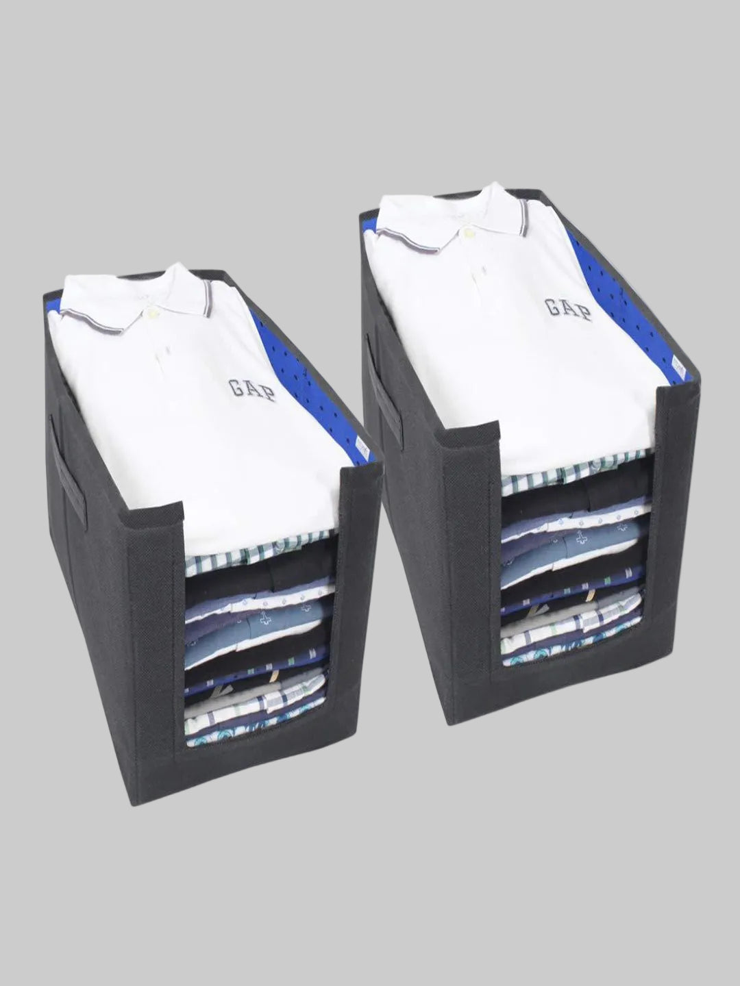 Foldable Non-Woven Shirt Stacker for Wardrobe Storage (Pack of 2)