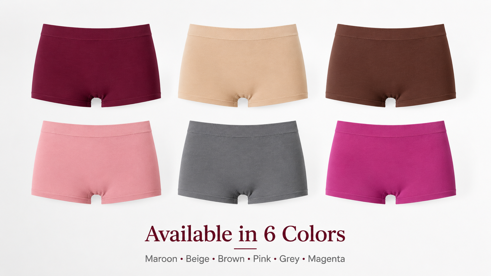 NOVORACART Women's Modal Spandex Boy Shorts Panties with No Marks Waistband Pack of 3