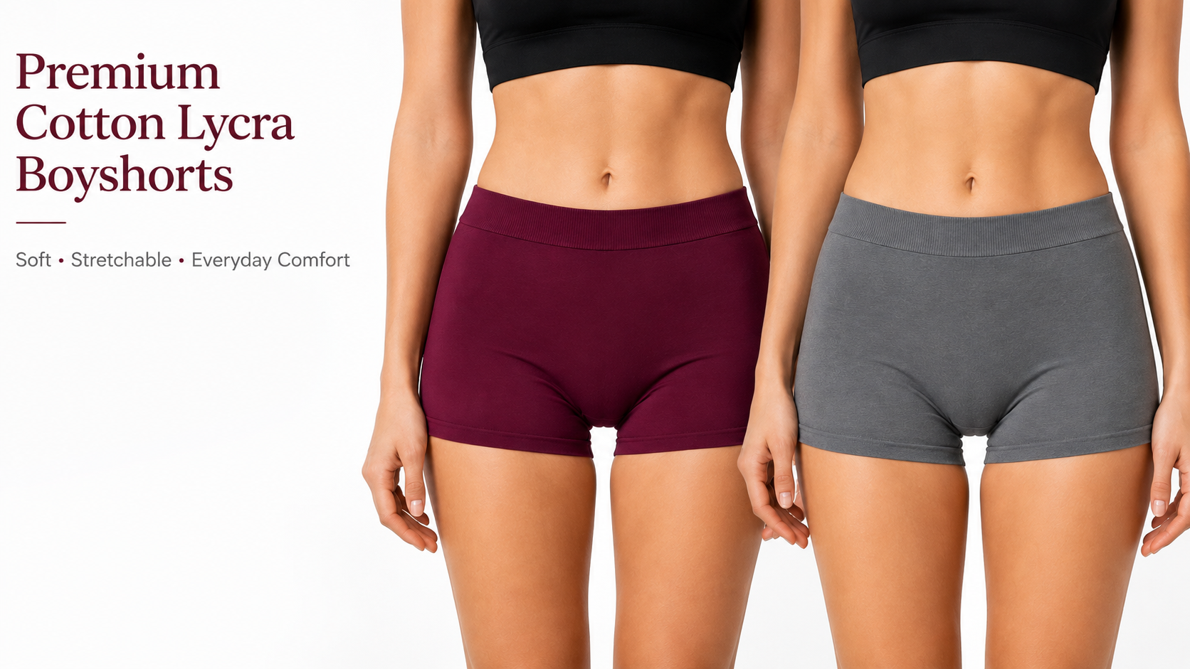 NOVORACART Women's Modal Spandex Boy Shorts Panties with No Marks Waistband Pack of 3