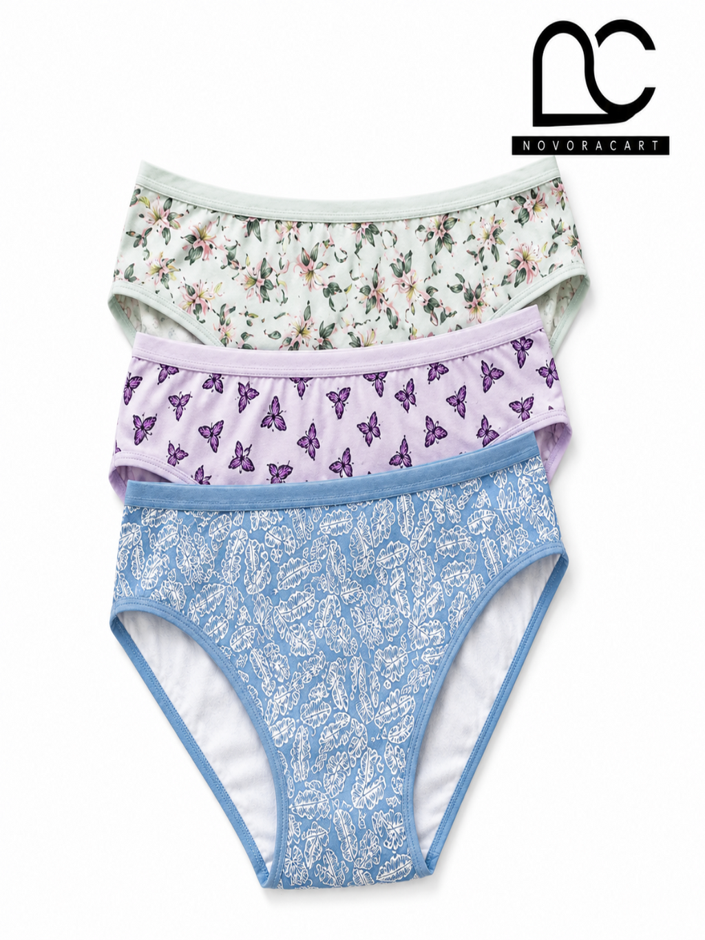 Women’s Printed Multi color Hipster Ice Silk Panty – Soft, Breathable & comfort Fit (Pack of 3)