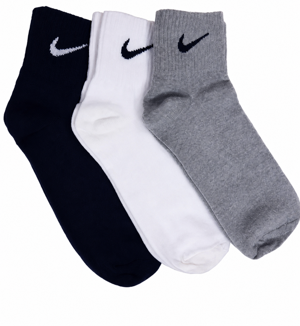 Ankle Length Sports Socks for Man | Breathable & Moisture Absorbent | Running, Gym & Sneaker | Pack of 3