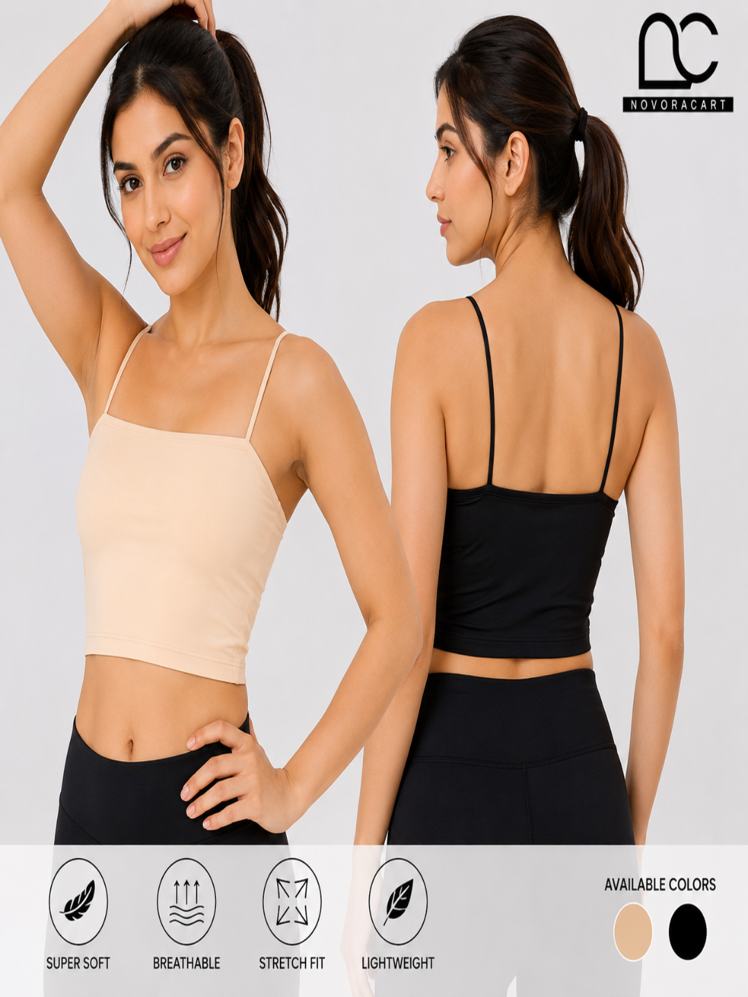 Novoracart Women's Premium Ice Silk Seamless Padded Sports Bra | Slim Straps | Full Coverage | Breathable |Combo Bra Pack of 3