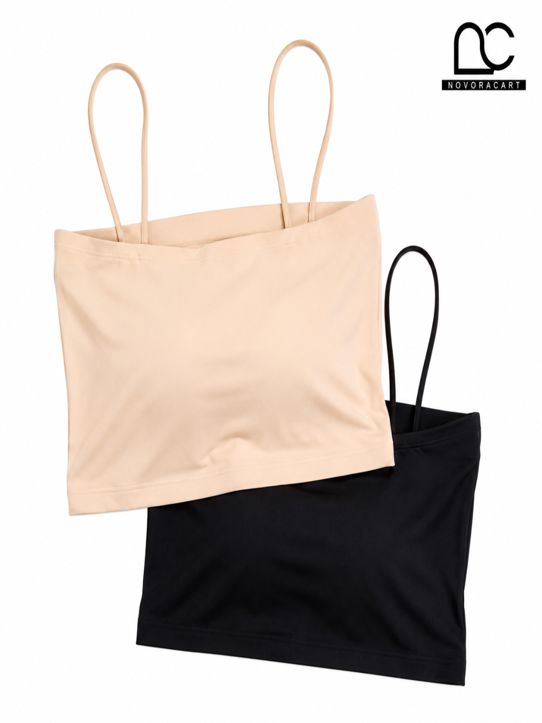 Novoracart Women's Premium Ice Silk Seamless Padded Sports Bra | slim Straps | Full Coverage | Breathable |Combo Bra Pack of 2