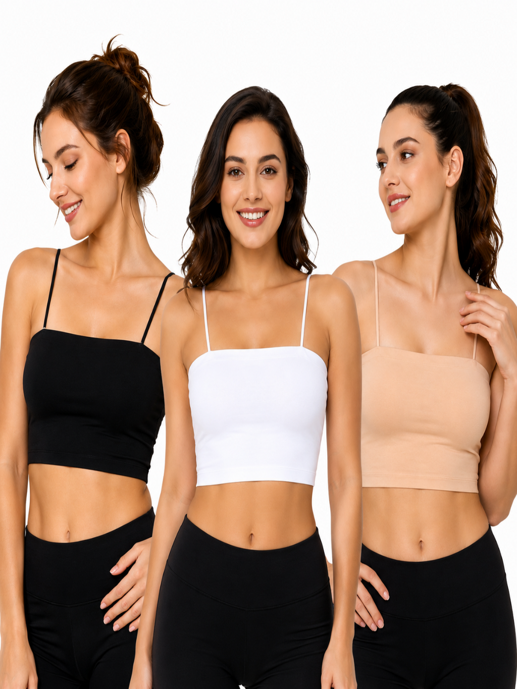 Novoracart Women's Premium Ice Silk Seamless Padded Sports Bra | Slim Straps | Full Coverage | Breathable |Combo Bra Pack of 3