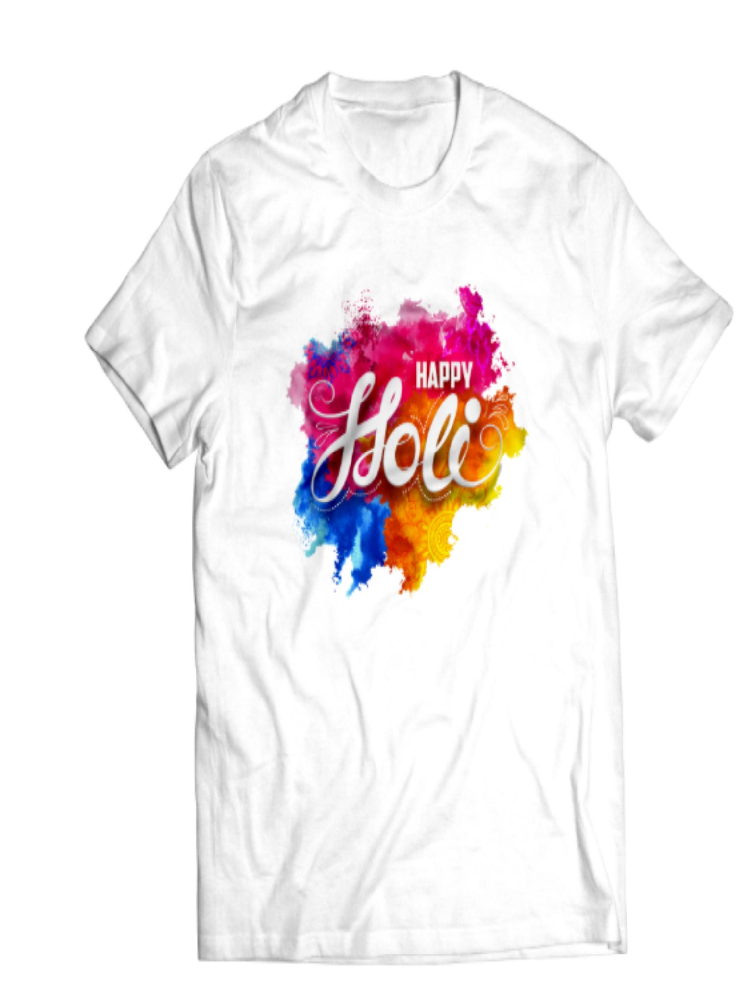 Unisex Happy Holi T-Shirt| Colorful Print Tshirt | Kids Holi T-Shirt| Family Holi Tshirt, Colorful Tees for Holi Celebration (PACK of 2)