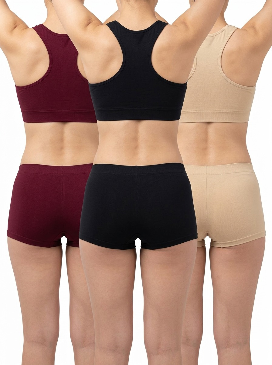 NOVORACART Women's Modal Spandex Boy Shorts Panties with No Marks Waistband Pack of 3